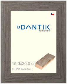 DANTIK rám na obraz 15x20 | ATHINA šedá (Sklo Čiré)
