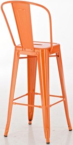 Kovová barová stolička v industriálnom štýle Aiden (SET 4 ks) - Oranžová