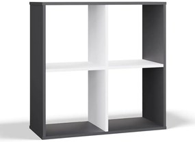 Regál Malax 2x2 74 cm antracit/bílý