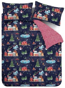 Modré obliečky na dvojlôžko 200x200 cm Ski Village – Catherine Lansfield