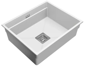 Gamma Decor 6050, 1-komorový granitový drez 600x500x220 mm, biela, GMA-ZLE000113