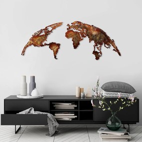 Nástěnná kovová dekorace World Map Medium 1 vícebarevná