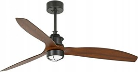Stropný ventilátor Faro Just Fan M Led, čierna/drevo, Led, DC motor, diaľkové