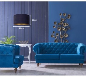 Duolla - Luster na lanku ROLLER 1xE27/15W/230V pr. 40 cm modrá/zlatá