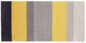 Vlnený koberec 80 x 150 cm žltá/sivá AKKAYA Beliani