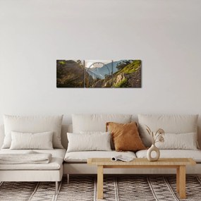 Obraz - Hora Olymp (s hodinami) (90x30 cm)
