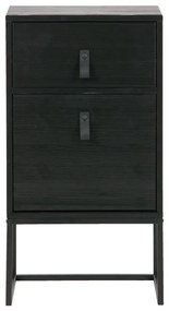 Čierny nočný stolík so zásuvkou a dvierkami WOOOD Zola