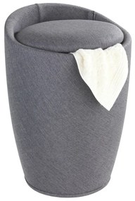 Sivý kôš na bielizeň a taburetka v jednom Wenko Linen Look, 20 l