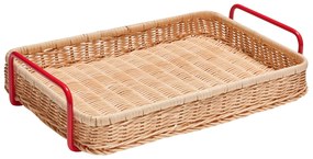 Hübsch Ratanový podnos Splint Red/Natural