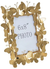 Kovový stojací rámček v zlatej farbe 28x30,5 cm Butterfly – Mauro Ferretti