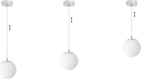 Závesné svietidlo Florence, 1x biele sklenené tienidlo, ch