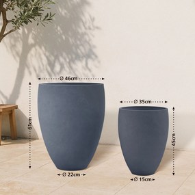 Sada 2 ks kvetináčov 2 round - antracitová