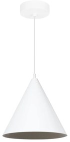 Závesné svietidlo Soho, 1x biele kovové tienidlo, (fi 25cm)