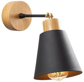 Nástenné svietidlo v čiernej a prírodnej farbe ø 14 cm Manavgat – Opviq lights