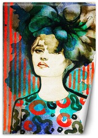Fototapeta, Žena s kloboukem - 100x140 cm