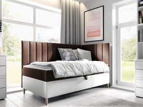 Kontinentálna posteľ Junior Kamire 3, Strana: pravá, Rozmer postele: 90x200, Dostupné poťahy: ekokoža Soft 017 (biela) + Fresh 04