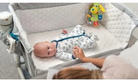 Lionelo - Cestovná postieľka THEO Concrete