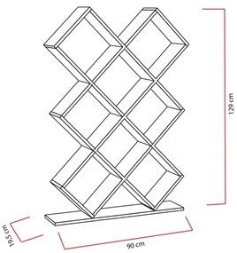 Knižnica KUMSAL 129x90 cm červená