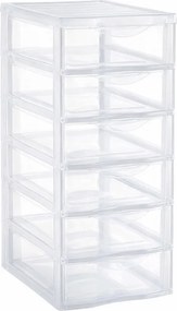 SUNDIS Úložný box s 6 zásuvkami, transparentní, ORGAMIX
