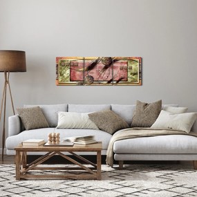 Abstraktný obraz (s hodinami) (90x30 cm)