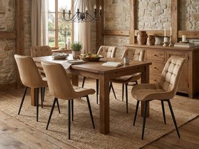 Hnedá zamatová stolička BERA s čiernymi nohami