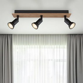 Globo 57998-3W - Bodové svietidlo DREW 3xGU10/35W/230V drevo/kov