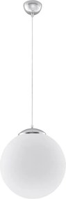 Sollux SL.0265 - Závesné svietidlo na lanku UGO 1xE27/15W/230V pr. 40 cm biela/lesklý chróm