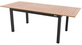 Doppler EXPERT WOOD antracit - záhradný rozkladací hliníkový stôl 150/210 x 90 x 75 cm