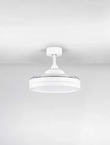 LED biele dizajnové stropné svietidlo Nevma s diaľkovým ovládaním