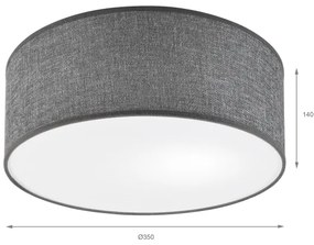 Stropné svietidlo SIRJA 1xE27/15W/230V pr. 35 cm sivé