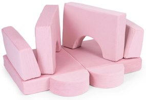 DIY Modulárne detské kreslo 8 mäkkých vankúšov skladacie - ECOTOYS rose