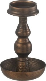Bronzový antik kovový svietnik Jere na úzku aj valcovú sviečku – 12*12*19 cm