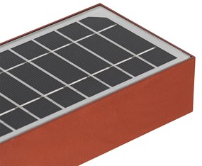 Vonkajšia nástenná lampa červená so stmievateľným svetlom a senzorom na solárnom paneli - Kayo