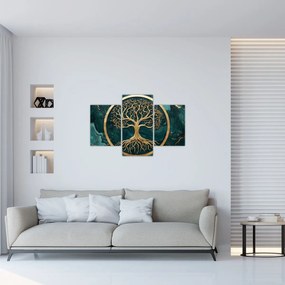 Obraz – Zlatý strom života v mramore (90x60 cm)
