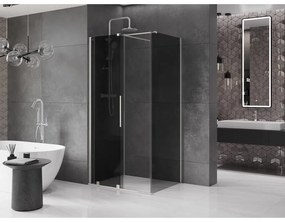 Mexen Velar, sprchový kút s posuvnými dverami 130 x 80 cm, 8mm šedé sklo, brúsená oceľ, 871-130-080-41-97