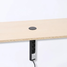 Výsuvná stolová zásuvka, 3× 230 V, USB-A, USB-C, čierna