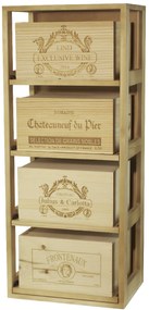 Regál na víno ARGANZA V Materiál a odtieň: Borovice s odtieňem světlý dub