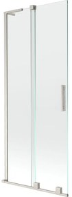 Mexen Velar L, 2-krídlová posuvná vaňová zástena 85 x 150 cm, 8mm číre sklo, brúsená oceľ, 896-085-003-01-97