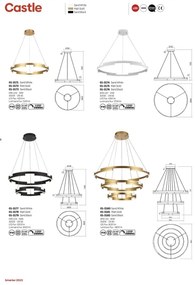 Redo 01-3175 - LED Stmievateľný luster na lanku CASTLE LED/45W/230V zlatá