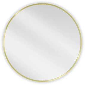 Mexen Loft, okrúhle kúpeľňové zrkadlo 70 cm, farba rámu zlatá lesklá, 9850-070-070-000-50