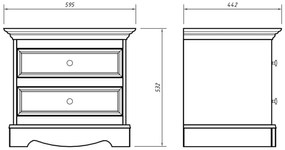PROXIMA.store - Rustikálny nočný stolík - BELLUNO ELEGANTE FARBA: biela - dub