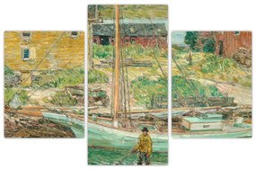 Obraz - Childe Hassam, Oyster Sloop, Cos Cob, reprodukcia (90x60 cm)