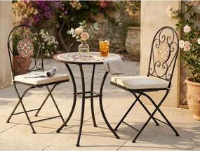 Záhradný set Mosaic, čierny/červený%