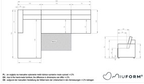 Krémová rozkladacia modulárna rohová pohovka s úložným priestorom (ľavý roh) Lulu – Miuform