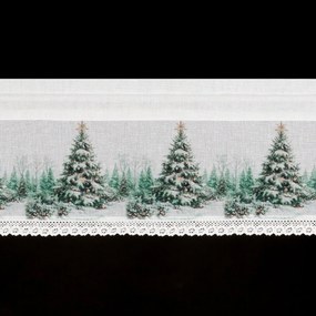 KRÁTKA VIANOČNÁ ZÁCLONA NA PÁSKE XMAS9 150X30 CM VZOROVANÁ