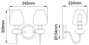 Elstead - Nástenné svietidlo ARMAND 2xE14/40W/230V čierna/mosadz