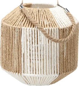 Kovová lucerna LUBO 25 cm černá/hnědá