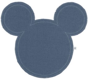 Ľanové prestieranie myška džínsová so striebrom 39x35cm