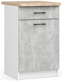 Spodná kuchynská skrinka s doskou OLIWIA S50 SZ1 biela / betón