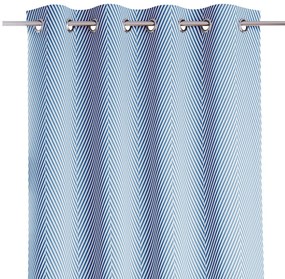 Záves AmeliaHome Clear s priechodkami 140x250 modrý/biely